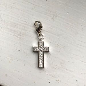 pave cross charm dangle